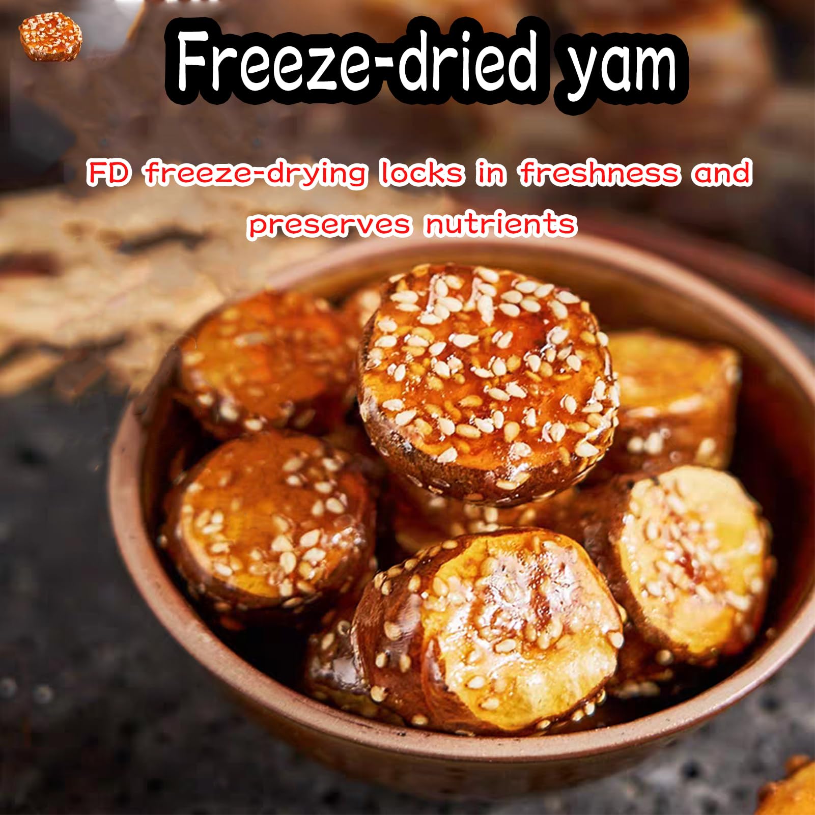 Freeze Dried Yam Root 200g - Premium Dried Chinese Yam Snack, Individually Packed Gourmet Food, Healthy Freeze Dried Fruit for Hiking, Camping & Office Snacks