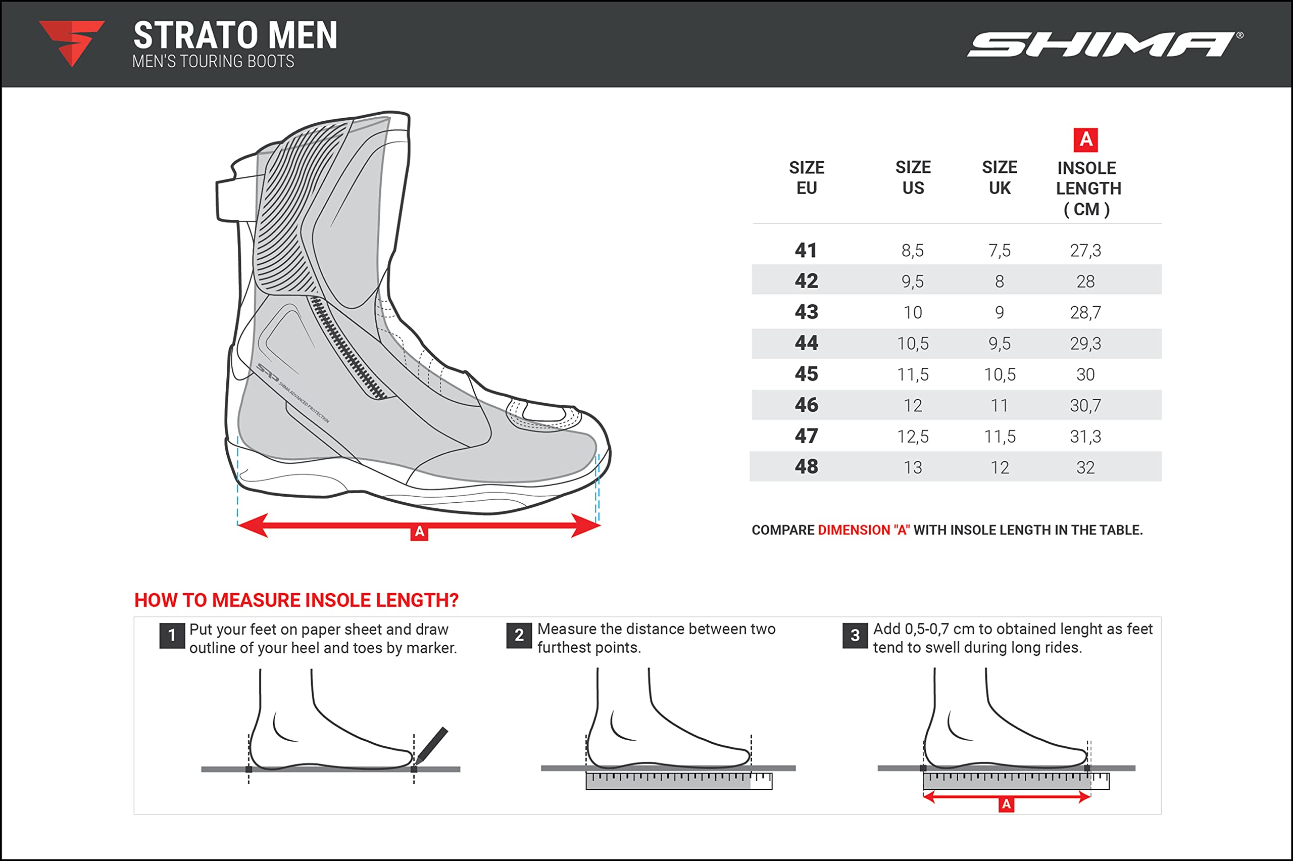SHIMA STRATO Motorcycle Boots - Lightweight Reinforced Long Biker Riding Boots with ATOP Fast-Closure System for Men & Women | Perfect for Street Riding, Touring & Adventure Motorcycling