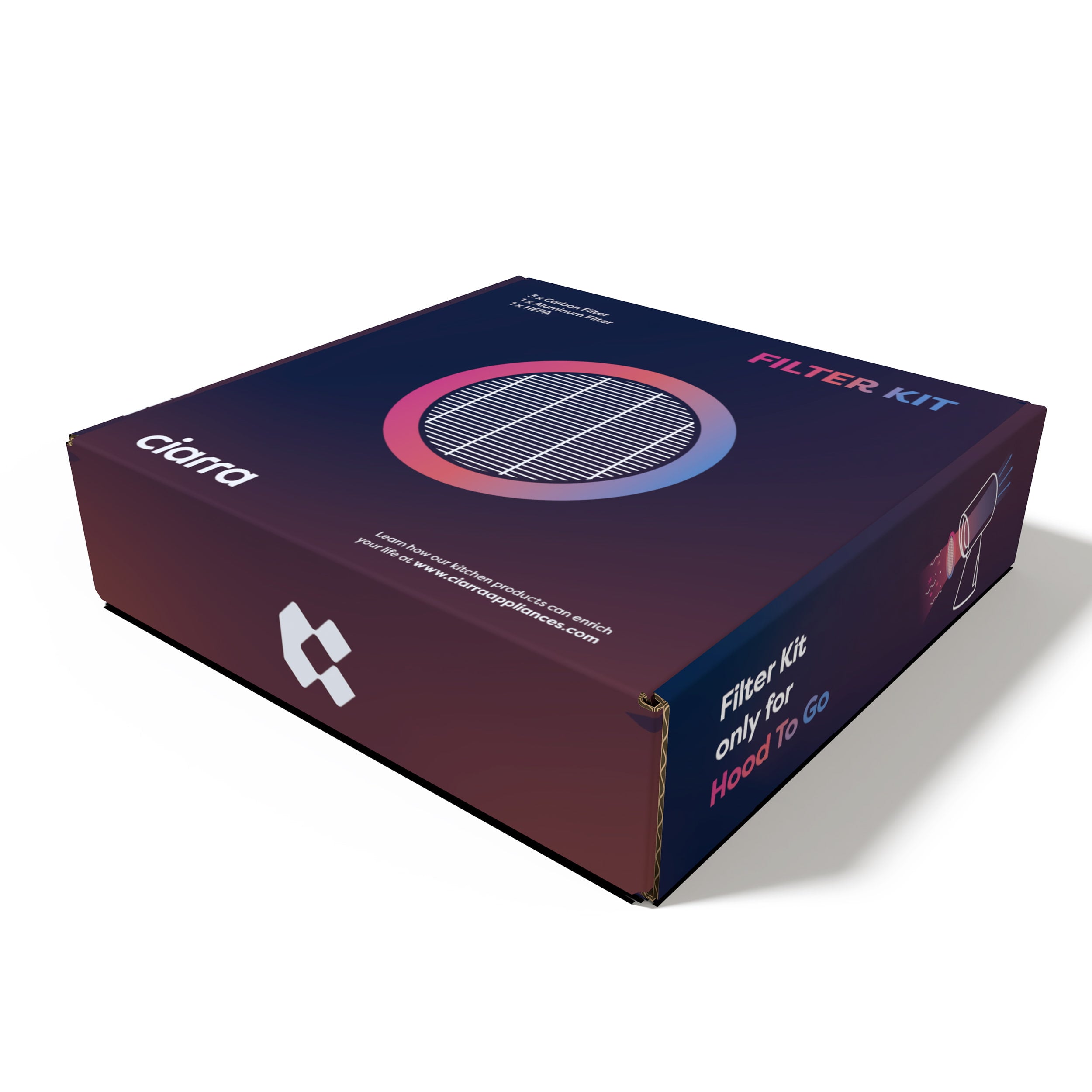 Ciarra HOOD TO GO Replacement Filter Set CBCF008S OW & CoverPlus | 1 Year Extended Warranty | Compatible with Range Hoods | Odor & Grease Removal for Kitchen