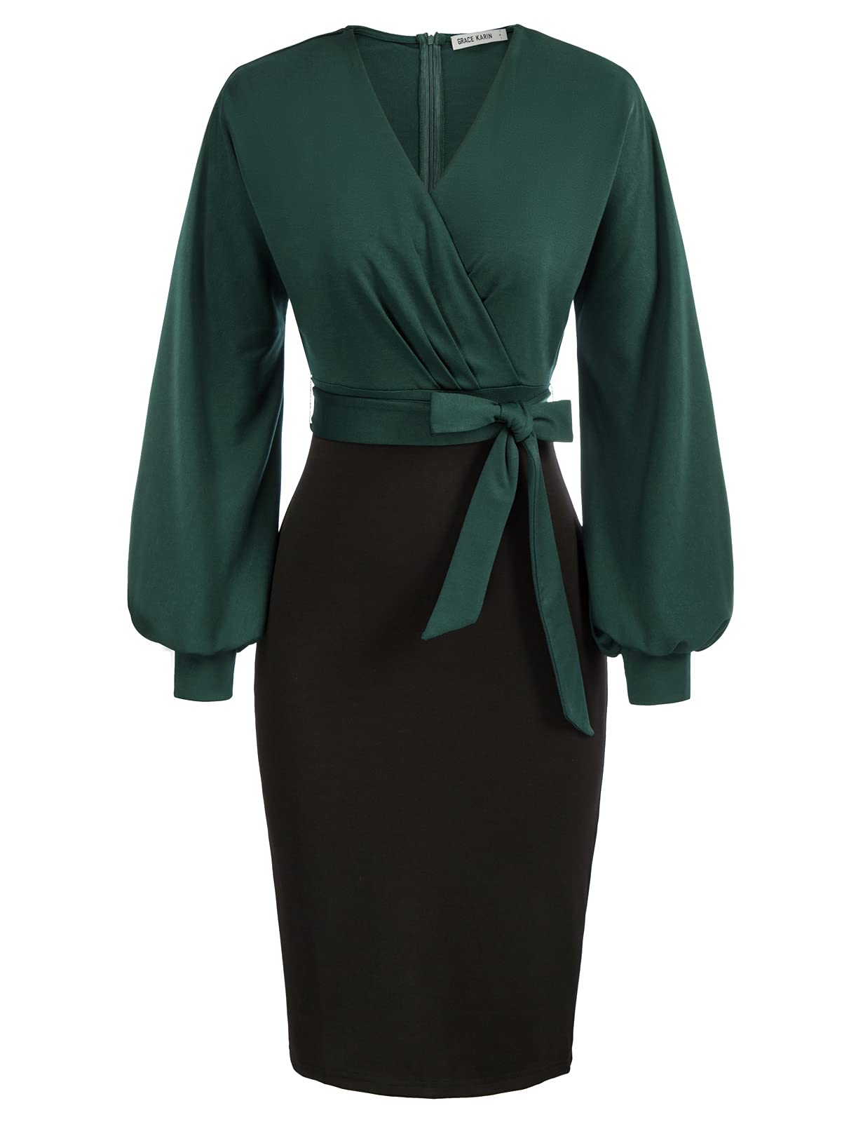 GRACE KARIN Women's Professional Pencil Dress - Wedding Guest, Office Work, Cocktail Party Formal Attire with Long Sleeves | Elegant Business Dress for Career Women & Special Occasions