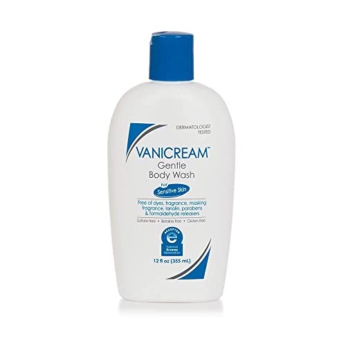 VANI CREAM Gentle Body Wash for Sensitive Skin - Dermatologist Tested, Fragrance & Paraben Free - 12 oz | Hydrating & Soothing Daily Shower Gel for Dry, Irritated Skin - Ideal for Adults & Kids