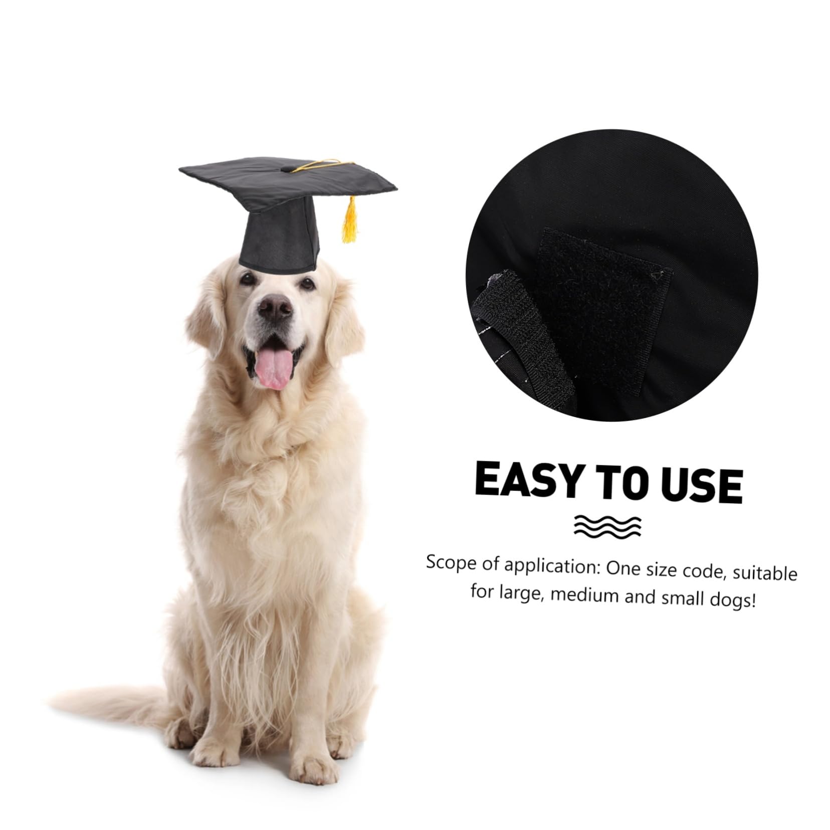 Dog Graduation Cap for Small Dogs - Puppy Graduation Hat for Chihuahua & Toy Breeds - Black Pet Party Accessory - Perfect for Graduation Ceremonies, Birthday Parties & Photo Shoots