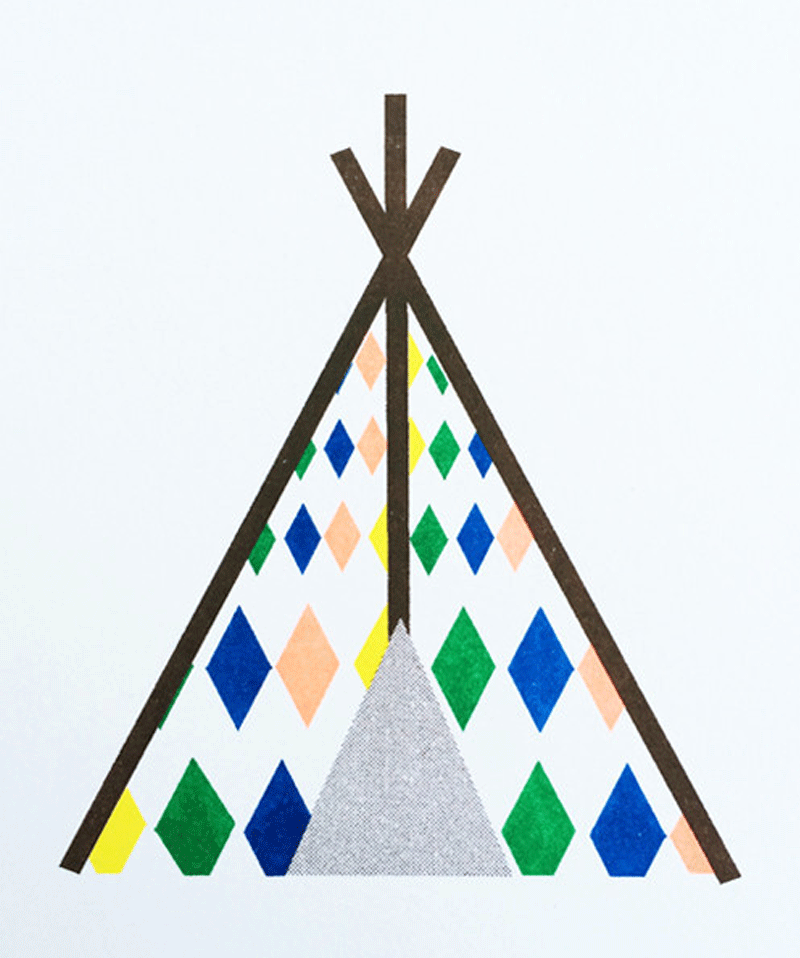 Scout Edition Tee Pee A3 Art Print - Native American Inspired Wall Decor for Kids' Rooms, Nurseries & Boho Home Decor