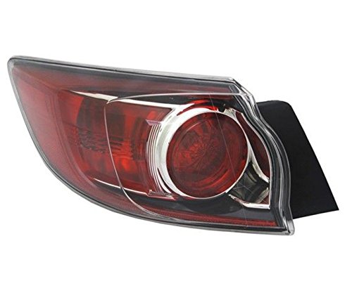 RAREELECTRICAL New Left Outer Tail Light Assembly for 2012-2013 Mazda 3 Hatchback - Replacement Part #MA2800147, BBN751160D, BBN7-51-160D - Perfect for Night Driving & Enhanced Vehicle Safety