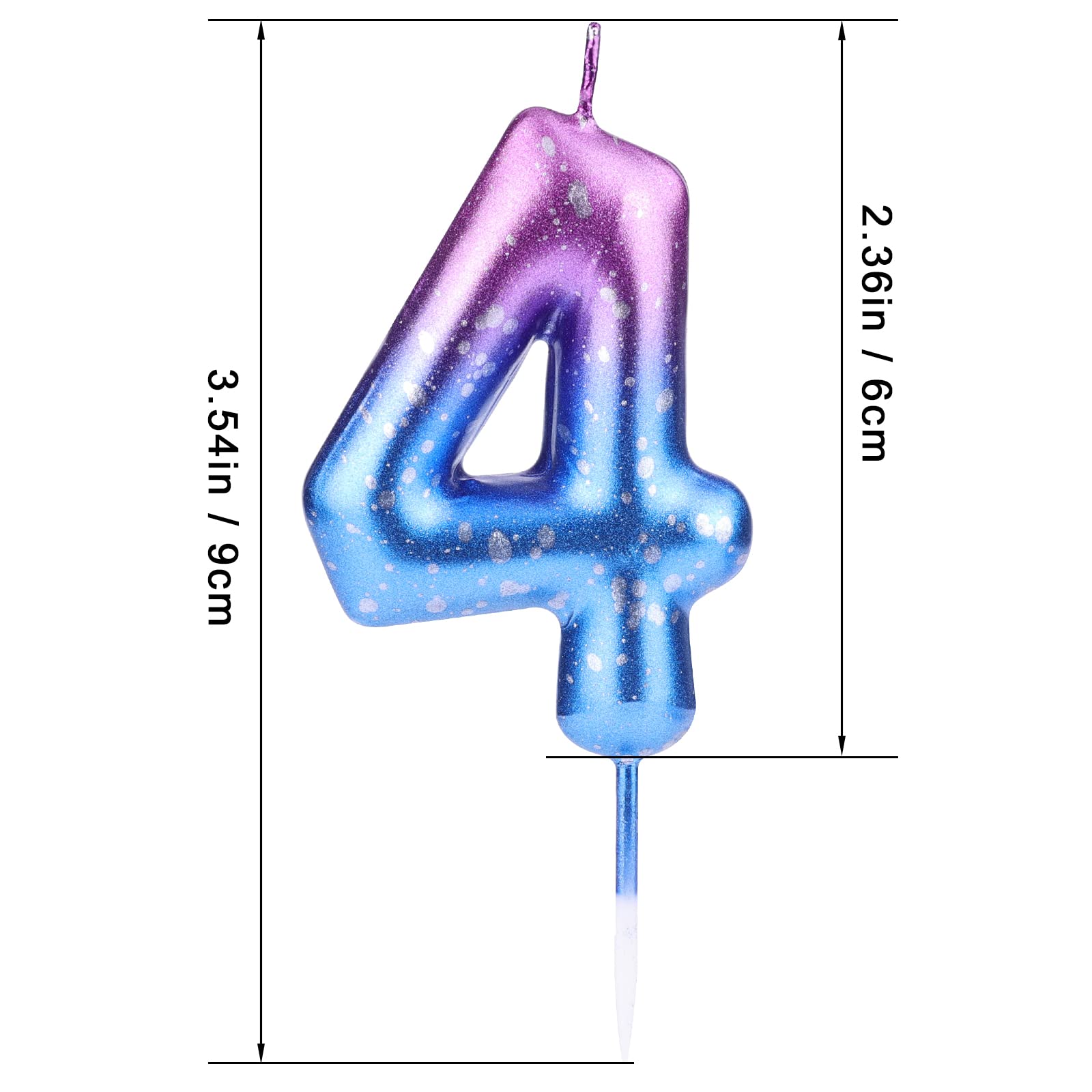LUTER Glitter Number Candles - Purple Blue Gradient for Birthday Cakes, Parties & Anniversaries