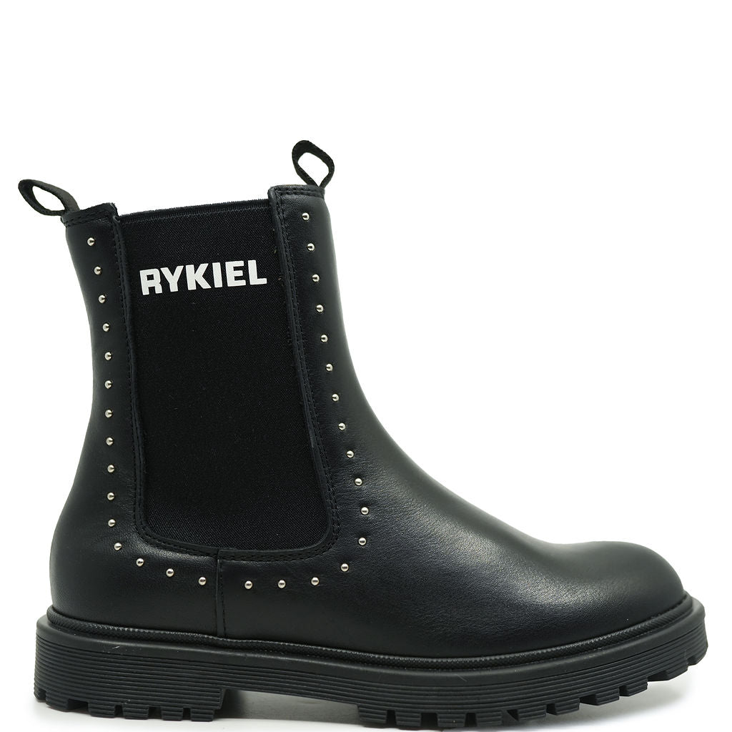 Sonia Rykiel Women's Black Leather Slip-On Ankle Boots - Comfortable & Stylish for Casual Outings, Work & Evening Wear