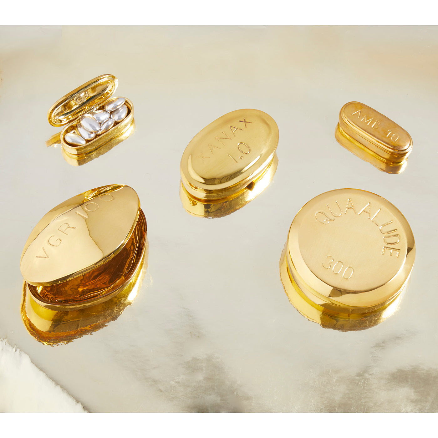 Premium Xanax Brass Pill Box - Compact & Durable Medication Organizer for Travel, Daily Use, and Emergency Storage