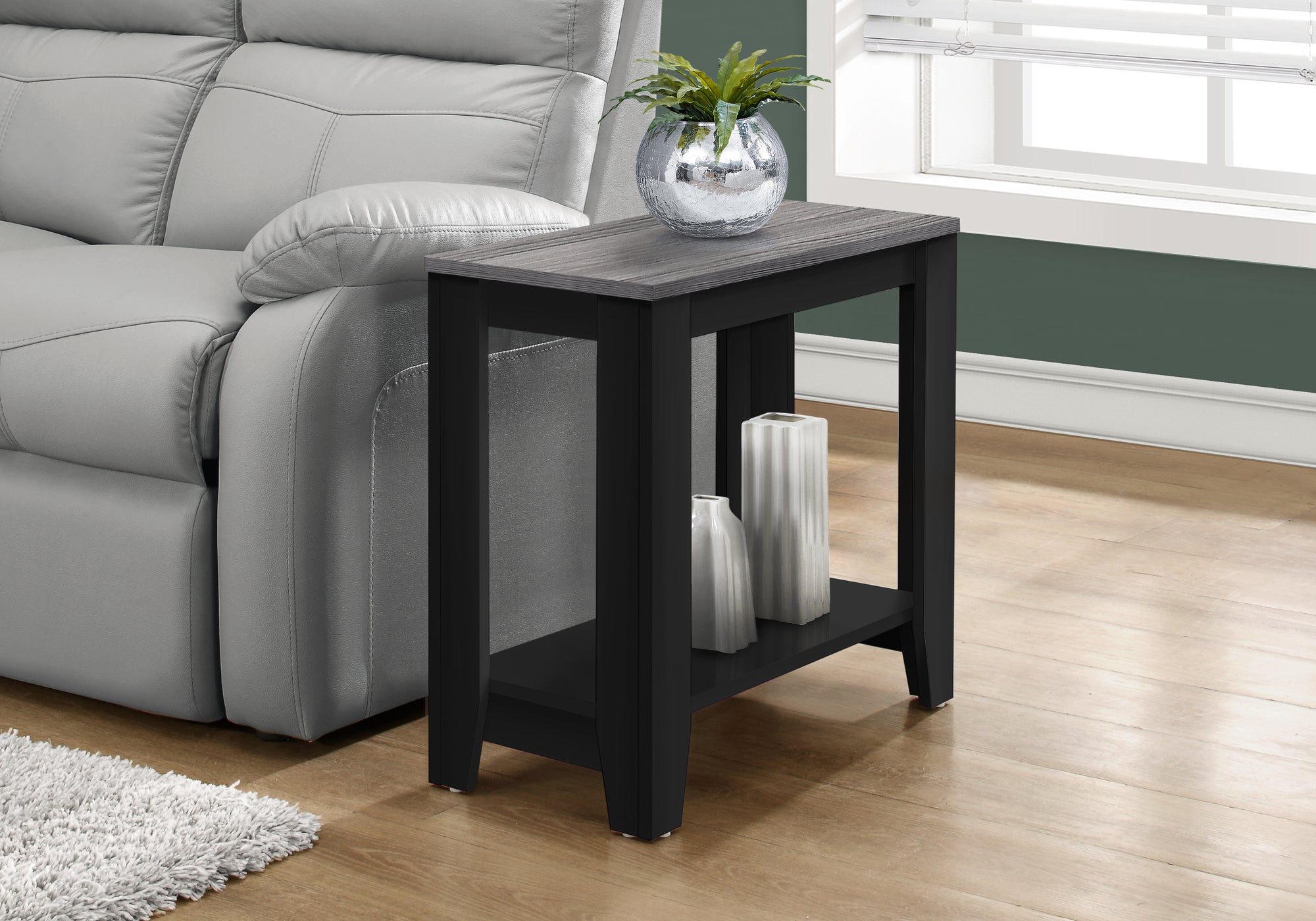 Modern Accent Table with Black or Grey Top - Stylish Side Table for Living Room, Bedroom, or Office Decor