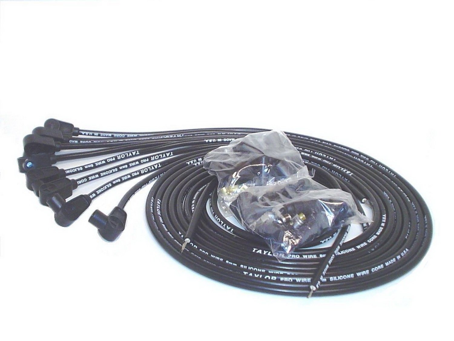 Taylor Cable 70050 8mm Pro Wire Black Spark Plug Wire Set - High Performance Ignition Upgrade for Cars, Trucks & Motorcycles