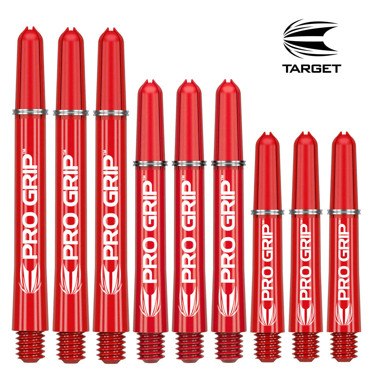 Target Pro Grip Ring Lock Shafts - Heavy Duty Golf Training Aid for Improved Swing (Red) | Perfect for Driving Range Practice & Golf Course Use