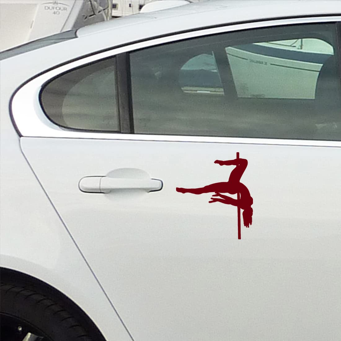 Premium Waterproof Vinyl Decal Stickers Set of 2 - Burgundy Pole Dancer Design for Laptop, Phone, Helmet, Car Window, Mug & Wall Decor | Durable Adhesive for Indoor & Outdoor Use