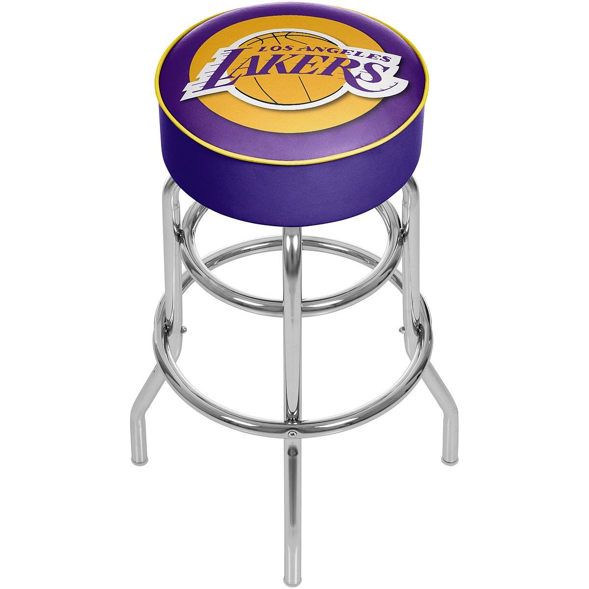 Los Angeles Lakers Bar Stool - NBA Swivel Stool with Foam Padded Seat for Game Room, Home Bar & Man Cave - Adjustable Height Barstool for Sports Fans & Basketball Decor