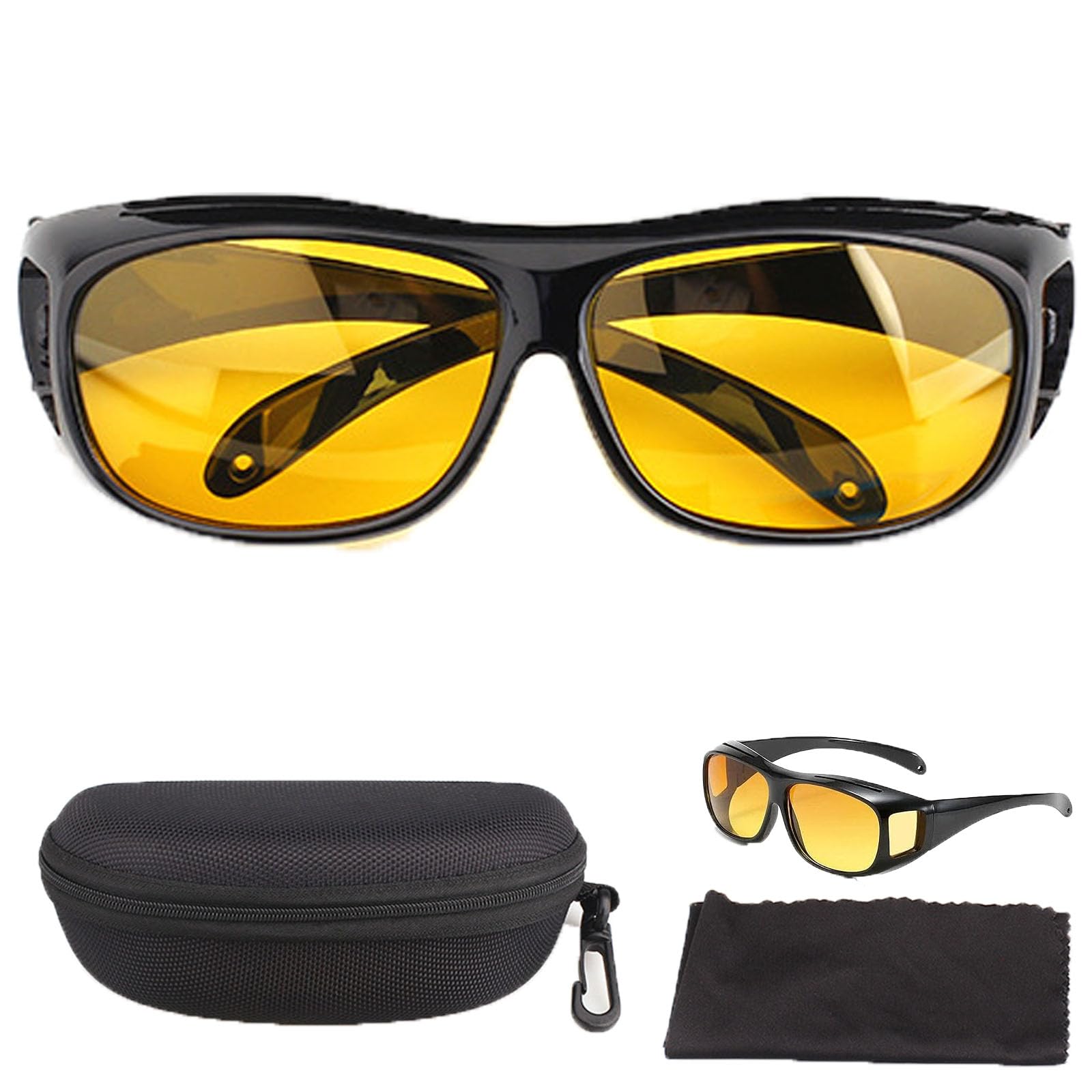 Shirem & Yifare Nightglo Glasses - Anti-Glare Driving Glasses for Night Vision & Safety - Perfect for Night Driving, Cycling, and Outdoor Adventures