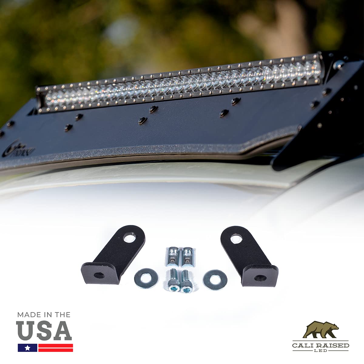 **Cali Raised LED 40-Inch Cut-Out Prinsu Roof Rack Slim LED Light Bar Mounting Brackets - Perfect for Off-Road Trucks & SUVs**