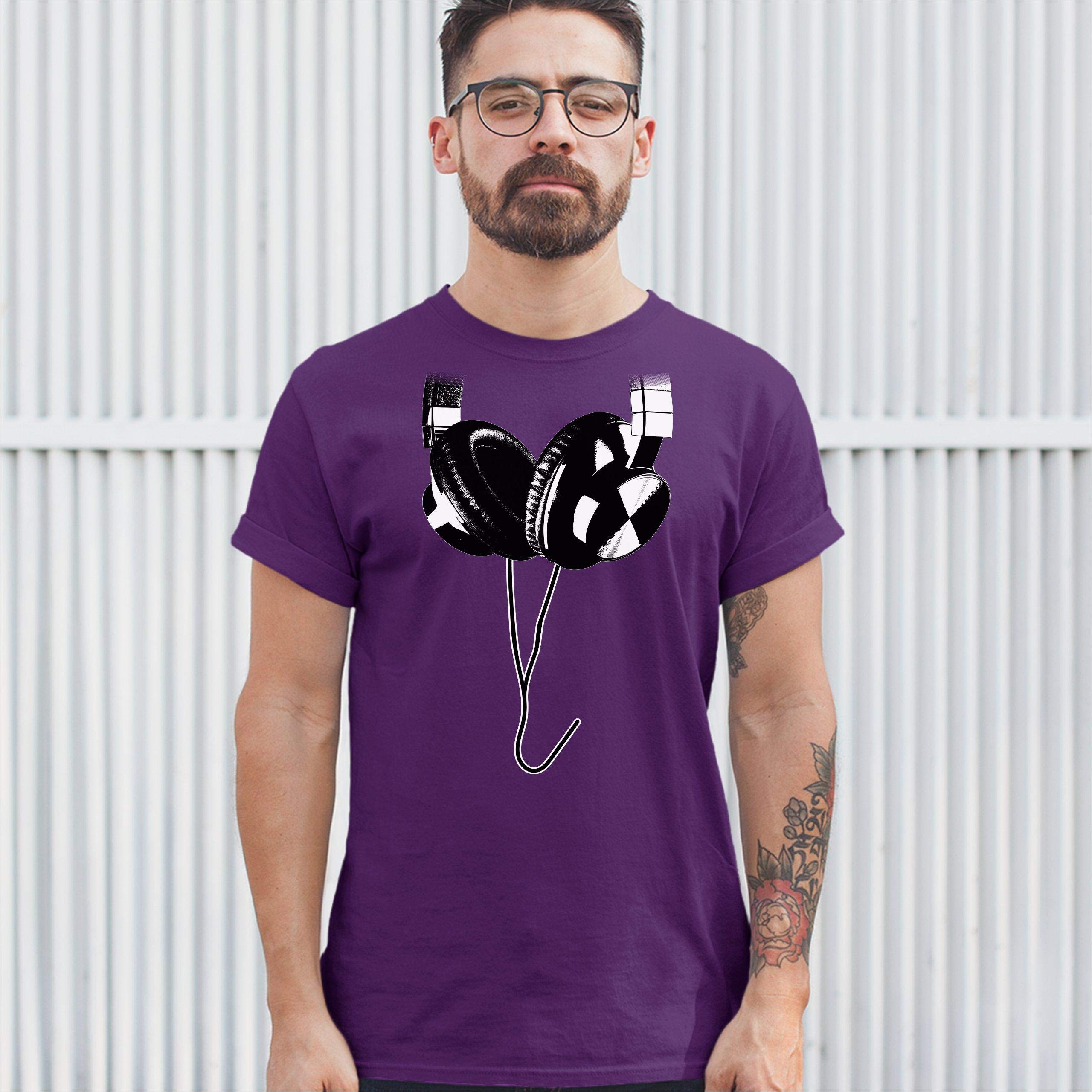 DJ Music T-Shirt with Huge Hanging Headphones Design - Cool Graphic Tee for Music Lovers, DJs & Concert Goers - Perfect for Parties, Festivals & Casual Wear