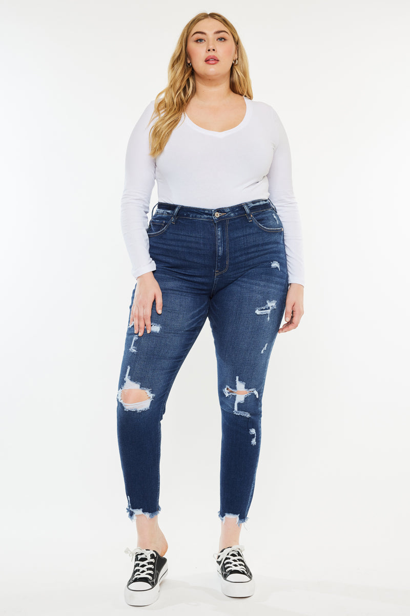 Alexia High Rise Ankle Skinny Jeans for Women - Plus Size Stretch Denim Pants, Comfortable & Flattering Fit - Perfect for Casual Wear, Office & Night Out
