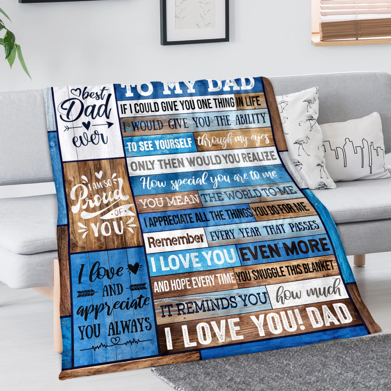 Best Dad Birthday Gift Ideas - Soft Throw Blanket for Bed, Sofa & Lounging (60x80 Inch) - Perfect Present from Daughter or Son - Cozy Home Decor for Father's Day, Christmas & Special Occasions