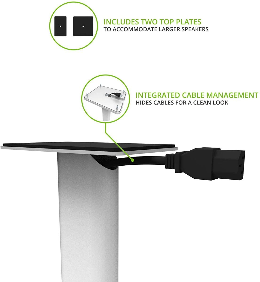 Kanto SP32PL 32-Inch Adjustable Speaker Floor Stands for Home Theater & Studio Monitors - Heavy Duty, Stable & Durable Speaker Stands for Bookshelf & Surround Sound Speakers