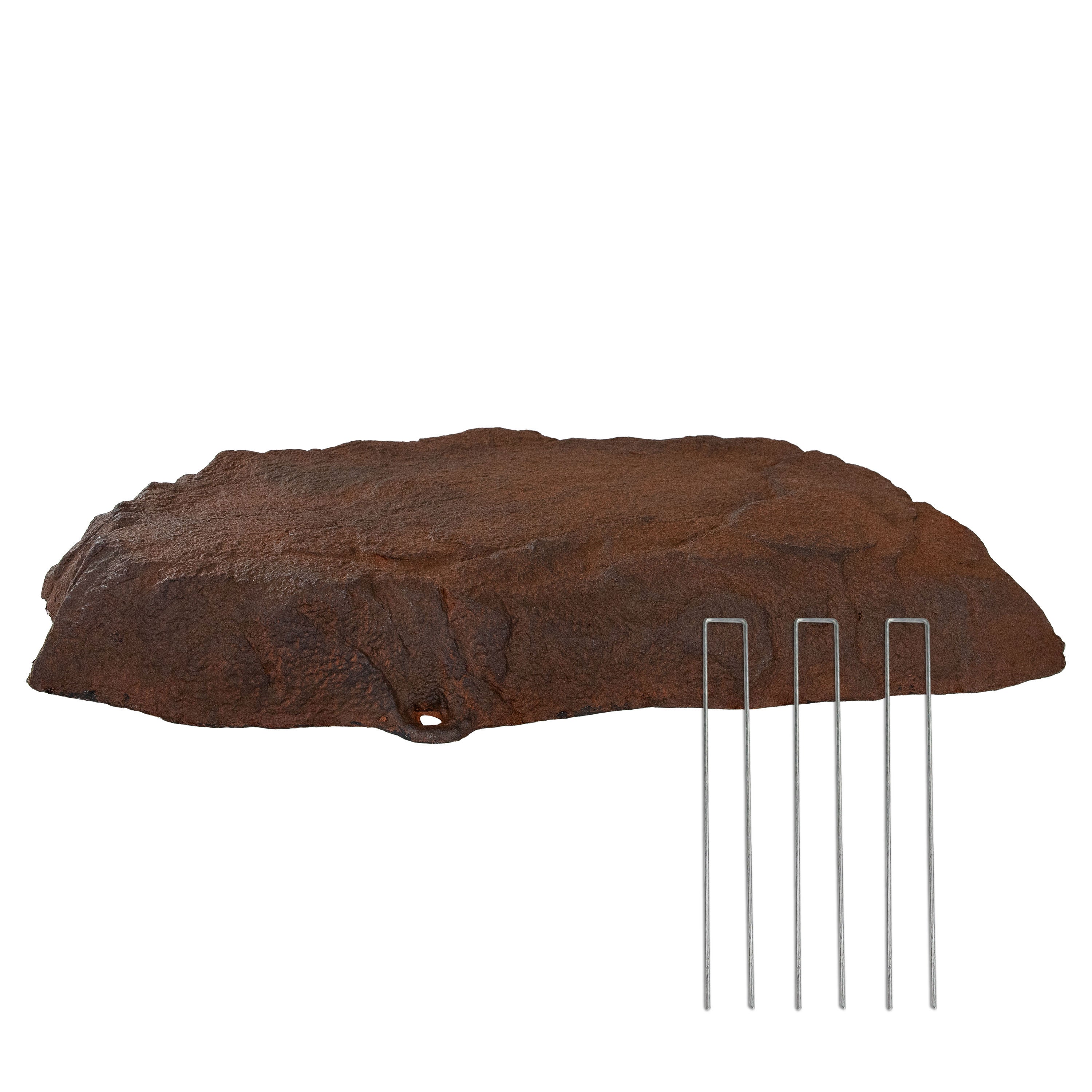 Sunnydaze Flat Artificial Landscape Rock Cover with Stakes - Durable Outdoor Decorative Rock Mat for Garden, Yard & Pool Areas - Perfect for Landscaping, Hiding Wires & Enhancing Aesthetics