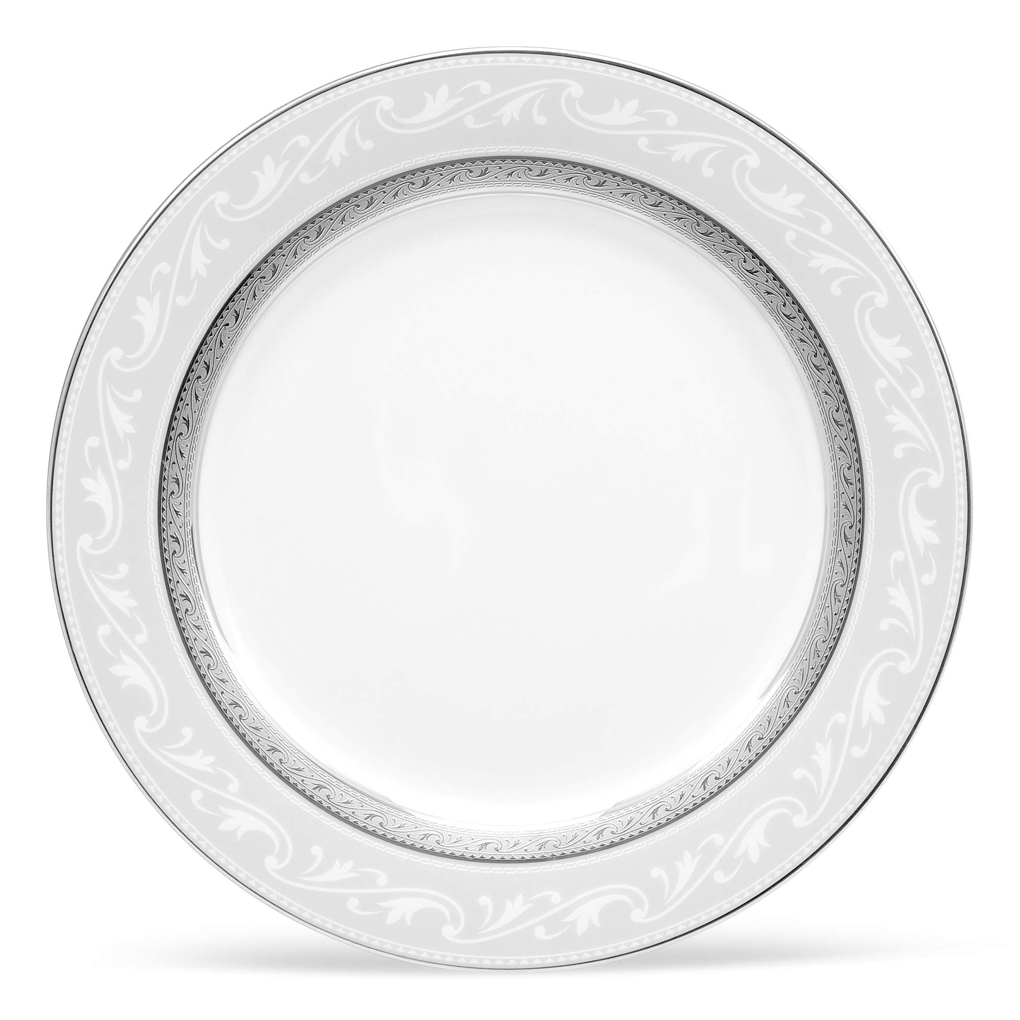 Noritake Crestwood Platinum Accent Plate - 9 Inch Elegant Dinnerware for Fine Dining & Special Occasions - Perfect for Weddings, Anniversaries & Holiday Tablescapes