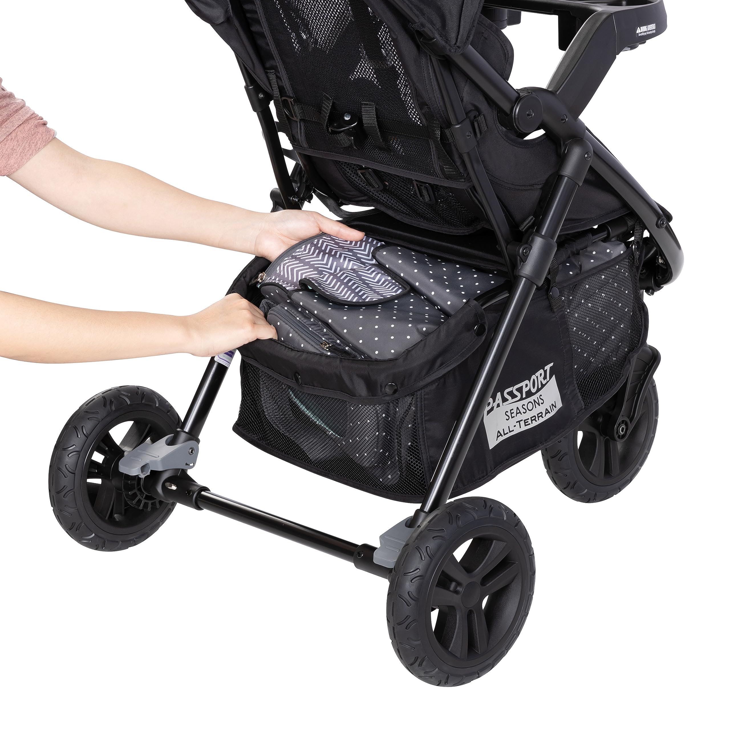 Baby Trend Passport® Seasons All-Terrain Stroller Travel System with EZ-Lift™ PLUS Infant Car Seat - Dash Black | Lightweight & Durable for Outdoor Adventures, Shopping & Travel | Perfect for Newborns & Toddlers
