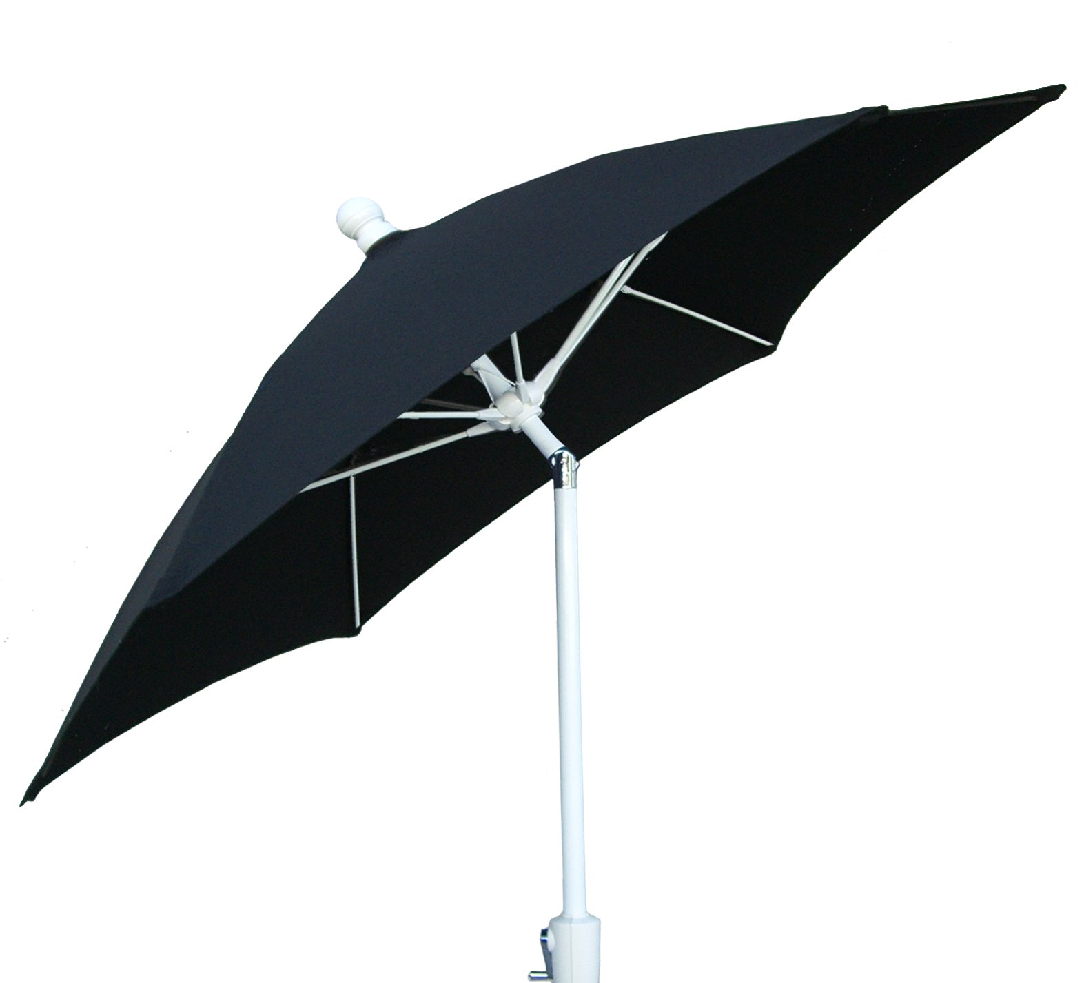 9 ft Black Patio Umbrella with Push-Button Tilt - White Pole for Outdoor Dining, Poolside Lounging & Backyard Relaxation