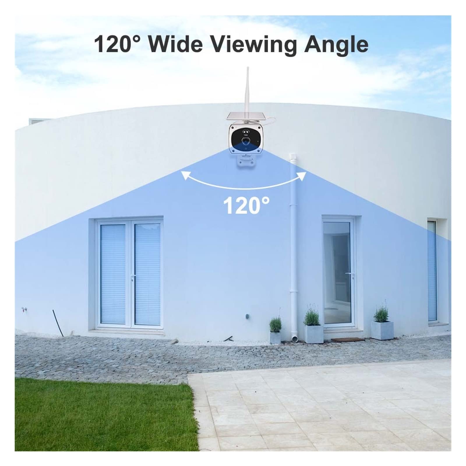 MZZYG 4G Solar Security Camera - Wireless WiFi Outdoor IP Camera with 1080P HD, 120° Wide Angle, PIR Motion Detection & IR Night Vision - No Battery Required (Ideal for Home, Yard, and Business Surveillance)