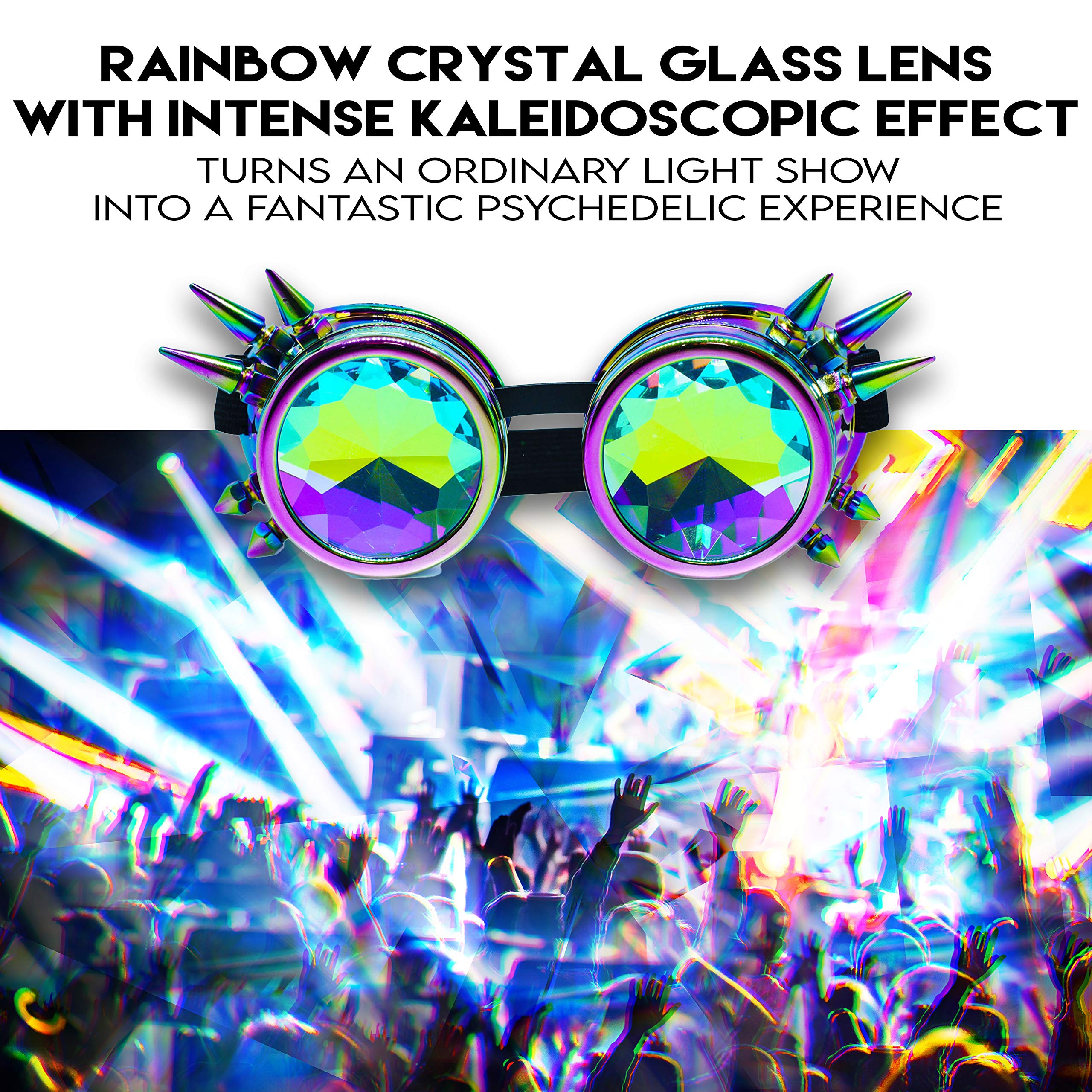 Trippy Psychedelic Rave Goggles - Funky Prism Glasses for Raves & Festivals - SoJourner Bags Kaleidoscope Vision Party Accessories - Perfect for EDM Events, Concerts, and Light Shows