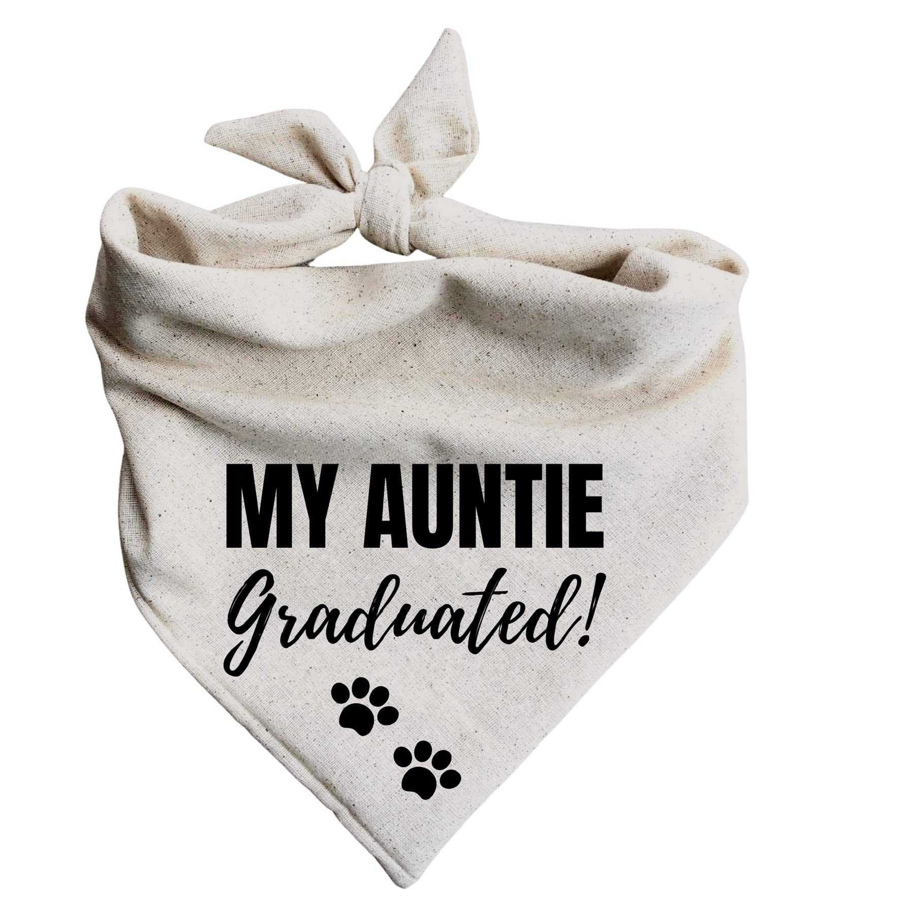 Graduation Dog Bandana - Minimalist Beige Cream Pet Bandana for Small Dogs - Perfect Gift for Graduation Parties & Celebrations