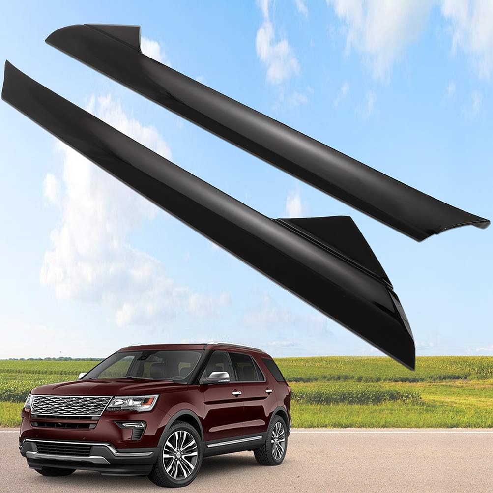 SCITOO Front Windshield Outer Trim A-Pillar for 2011-2019 Ford Explorer 4-Door SUV - Glossy Black Left & Right Replacement (OE# BB5Z-7803145-AA/BB5Z-7803137-AB) - Perfect for Weather Protection & Enhanced Vehicle Appearance