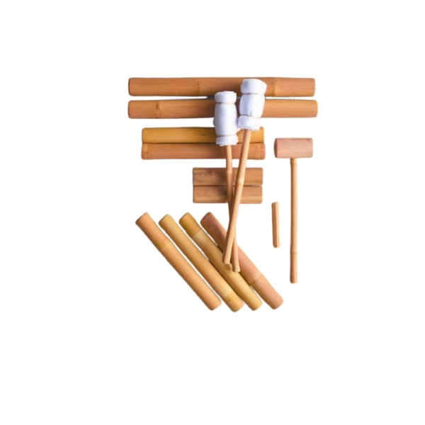 14-Piece Bamboo Wood Massage Stick Set - Natural Wooden Rollers & Sticks for Deep Tissue Massage, Yoga, and Relaxation Therapy