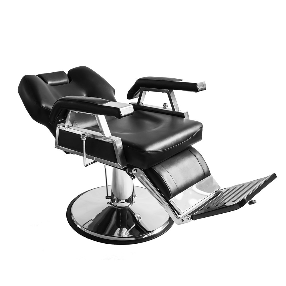 Hydraulic Adjustable Barber Chair 360° Swivel Salon Styling Chair with Footrest - Professional Hairdressing & Beauty Salon Furniture, 110 x 70 x 100-113 cm (Black) - Perfect for Haircuts, Styling, Shaving & Spa Treatments