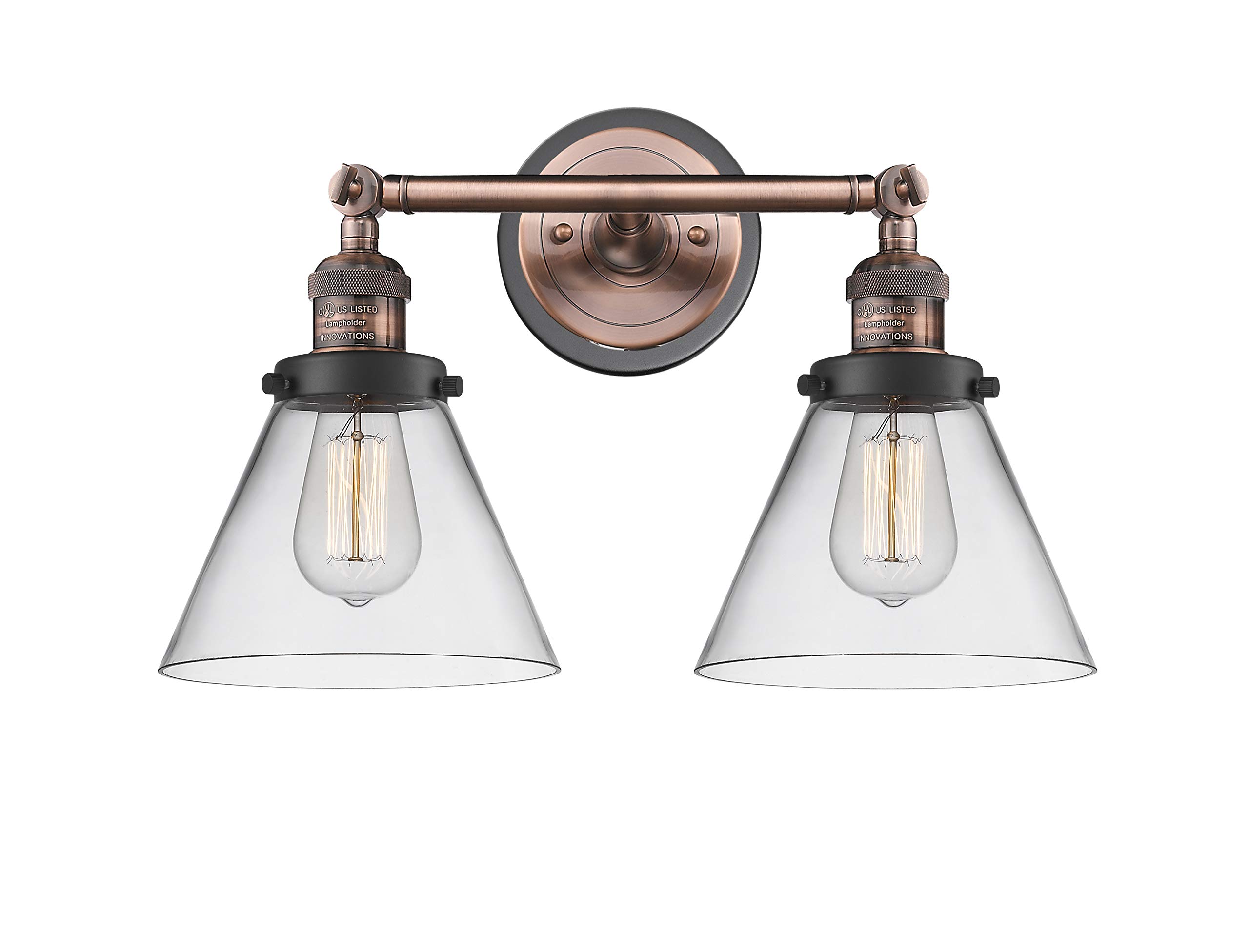 Franklin Restoration Collection 2-Light Bathroom Vanity - Innovations 208BP-ACBK-G42 Modern Lighting Fixture for Bathroom Makeover & Home Renovation