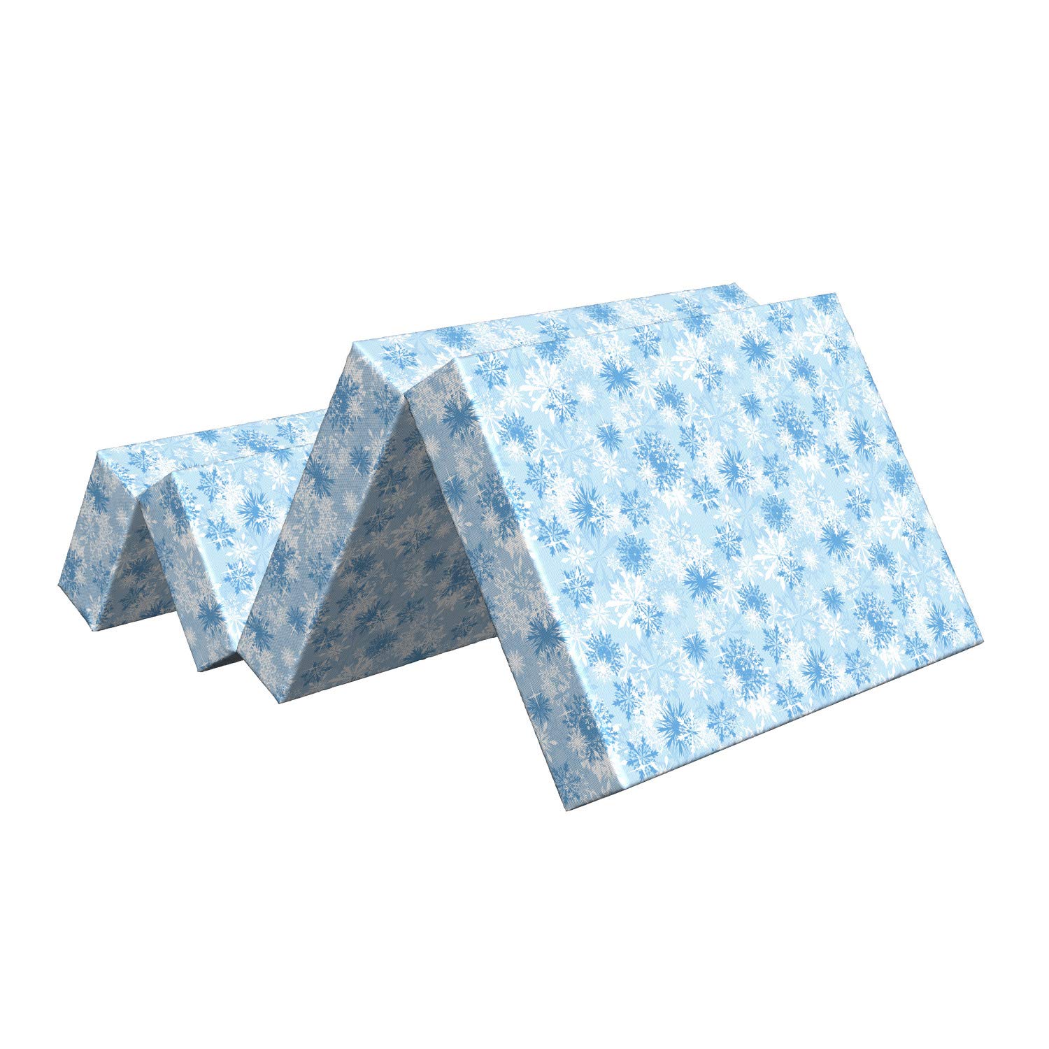 Ambesonne Snowflake Foldable Mattress - Christmas Holiday Guest Bed - 74.8