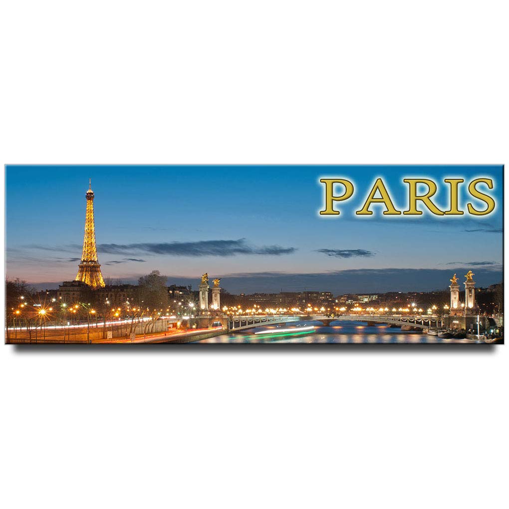 Paris France Panoramic Night View Fridge Magnet - Travel Souvenir & Gift for Friends - Perfect for Home Decor, Office, and Travel Memories