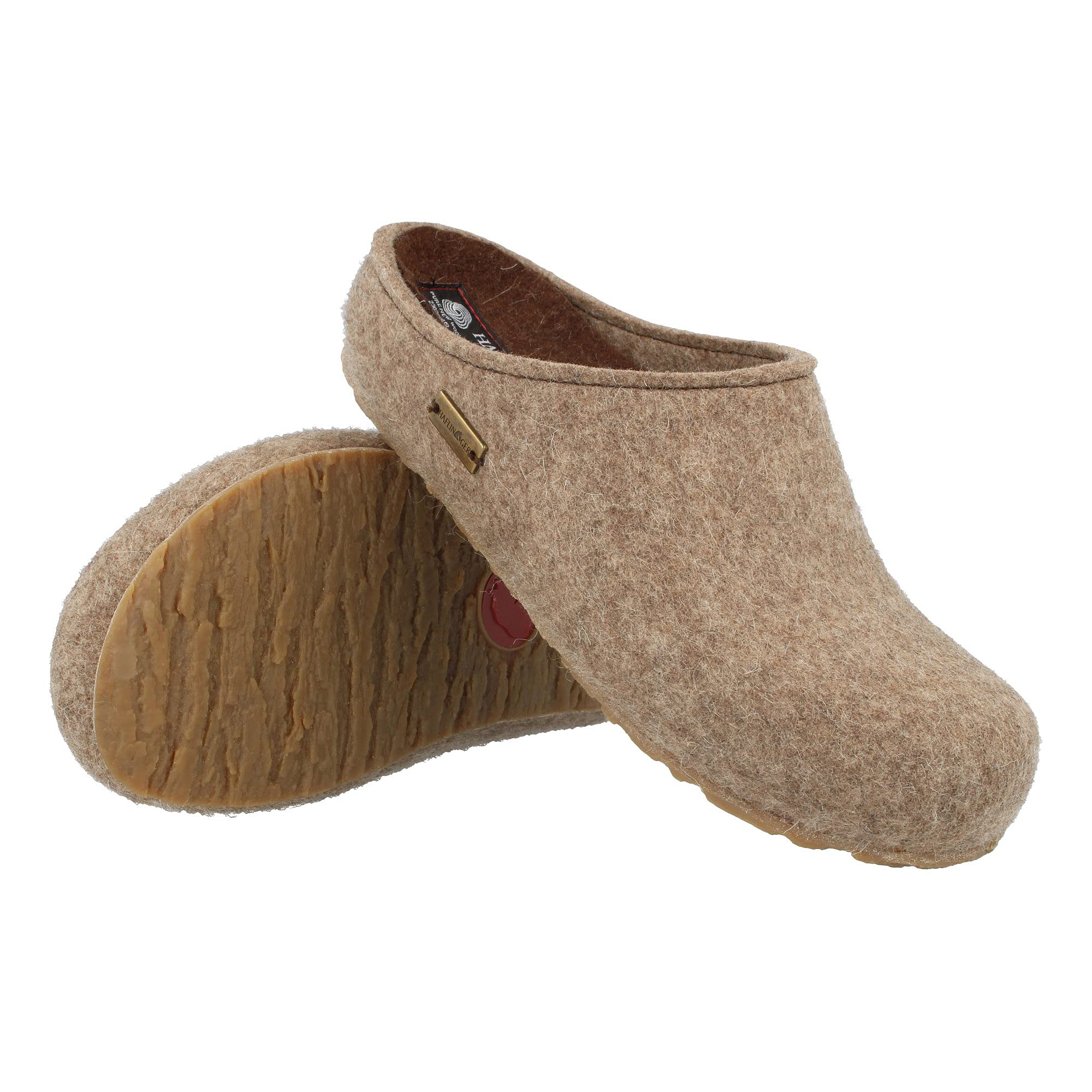 HAFLINGER Women's Wool Felt Low-Top Slippers - Cozy Indoor/Outdoor House Shoes for Comfort & Warmth - Perfect for Home, Office & Relaxation