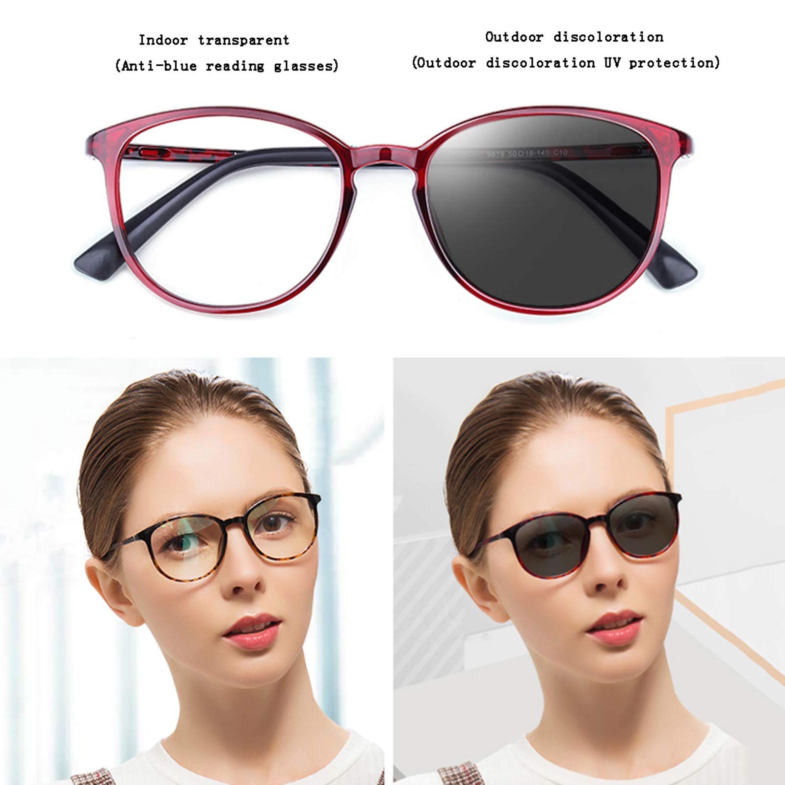 Blue Light Blocking Reading Glasses for Women - Anti-Fatigue Computer Glasses with HD Smart Zoom (A +3.0) - Perfect for Gaming, Reading & Screen Use