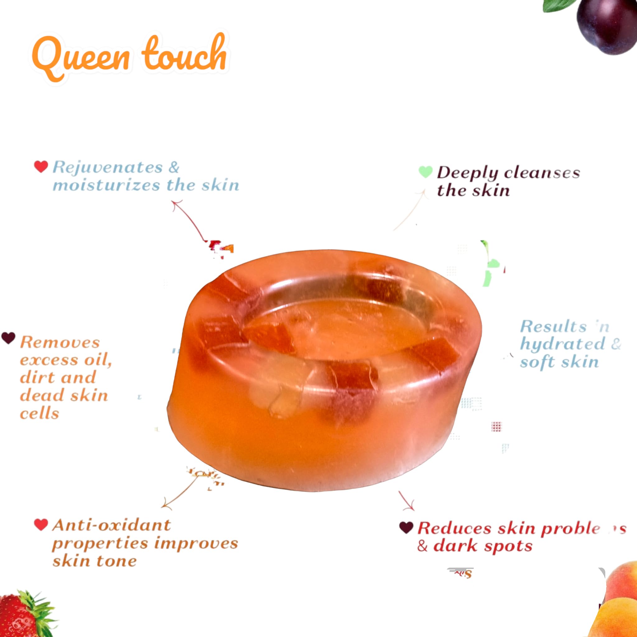 Natural Mix Fruit Soap Bar (500g) - Handmade with Fresh Fruits - Perfect for Dry Skin Care & Gift Sets - Ideal for Bath, Shower & Spa Relaxation