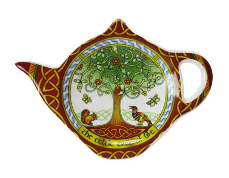 Tree of Life Teabag Holder - Ceramic Tea Bag Rest with Elegant Design - Perfect for Tea Lovers, Home & Office Use