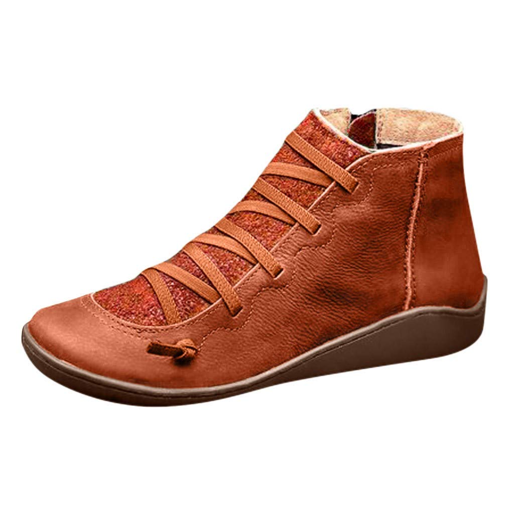Aniywn Women's Arch Support Boots - Low Heel Casual Ankle Boots, Waterproof Everyday Shoes for Walking, Work & Outdoor Activities