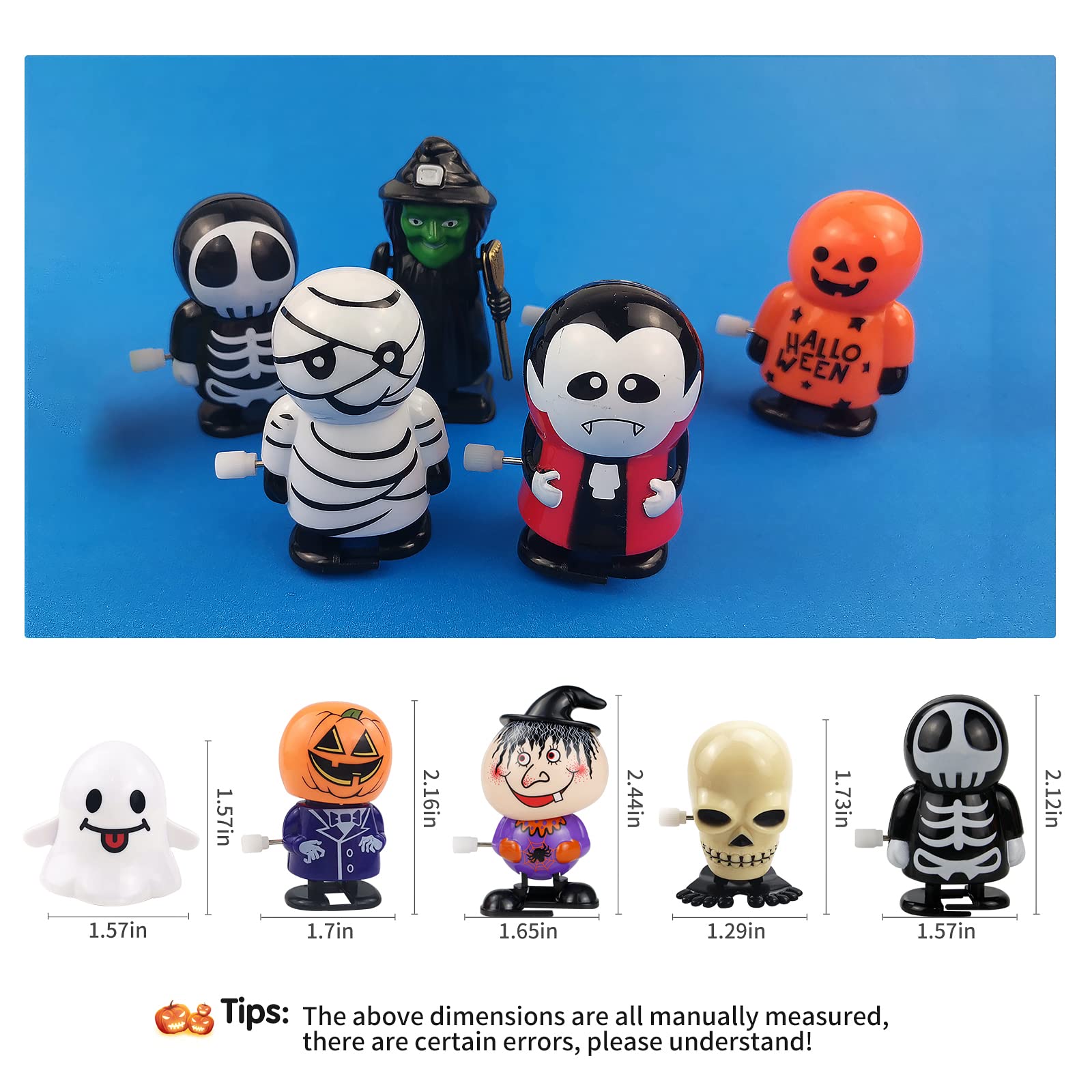 18 Pcs Halloween Wind Up Toys for Kids - Fun Clockwork Jumping & Walking Toys, Educational Party Favors for Toddlers, Boys & Girls | Perfect for Halloween Parties, Goody Bags & Classroom Rewards