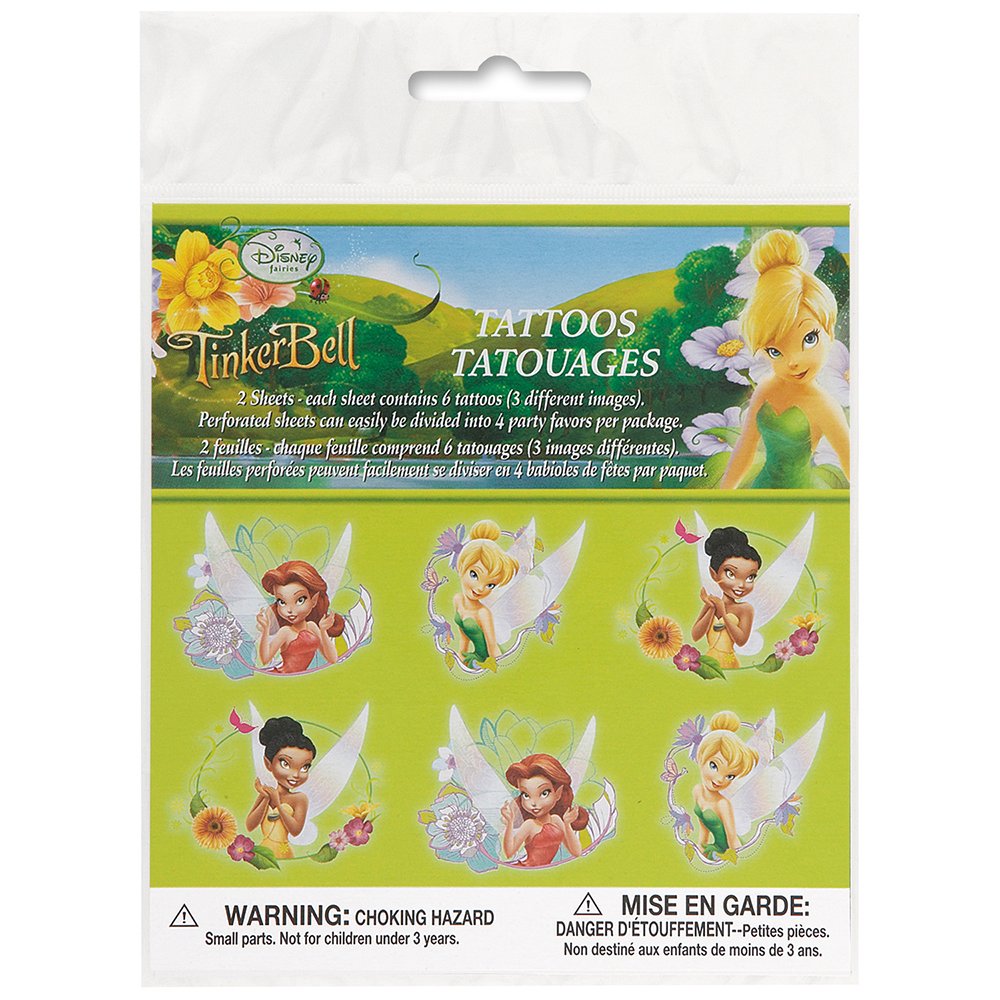 Disney Fairies Temporary Tattoos for Kids - 12 Pack | Waterproof & Safe for Skin | Perfect for Parties, Halloween & Dress-Up Play