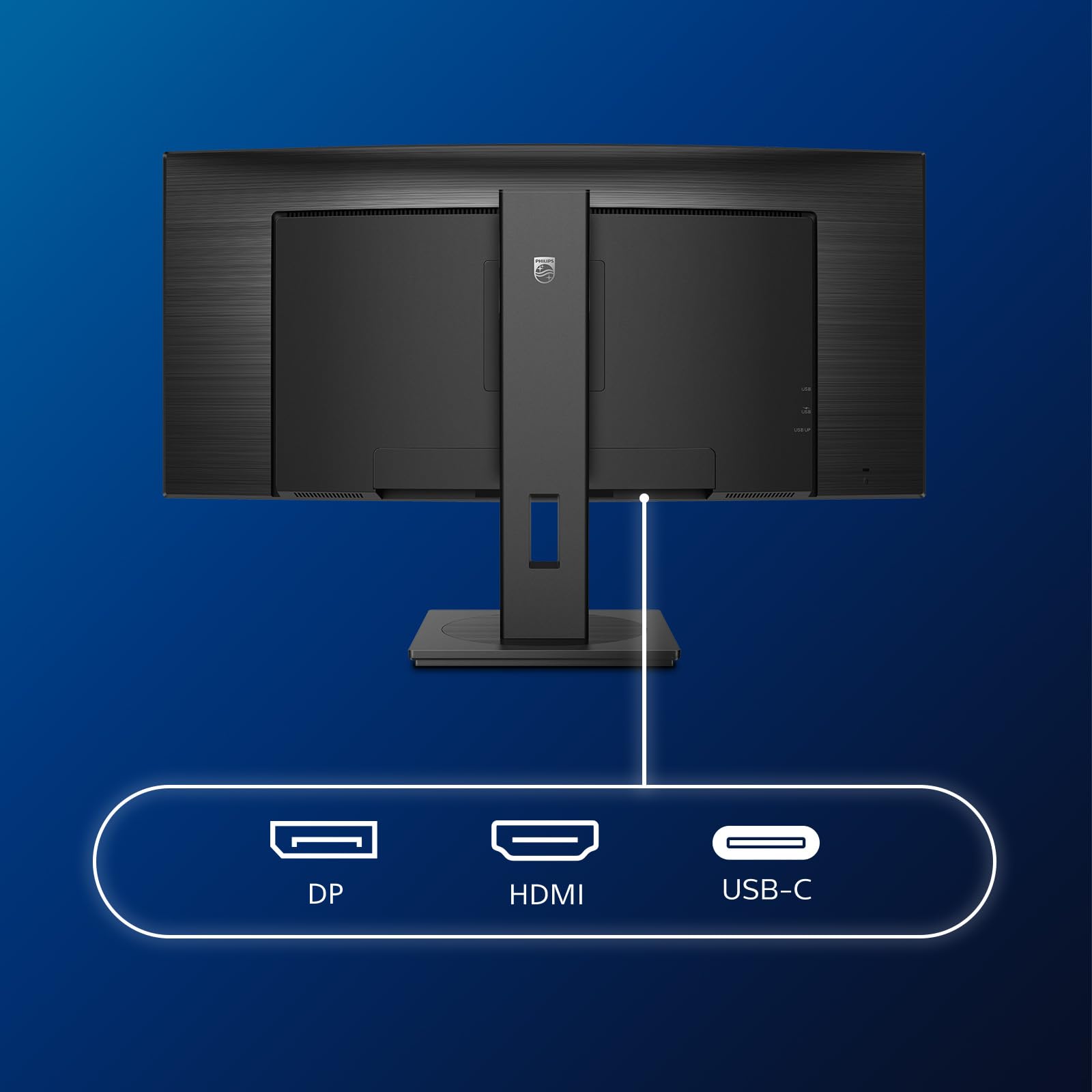 Philips 346B1C 34-Inch WQHD Curved USB-C Docking Monitor with Height Adjustment (3440x1440, 100Hz, HDMI, DisplayPort, USB-C, RJ45, USB Hub) - Black | Perfect for Home Office, Gaming & Multitasking
