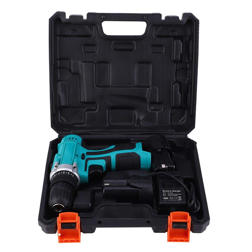 16.8V Cordless Drill Combo Kit with 1 Battery & Charger - Electric Cordless Drill, Screwdriver & Impact Hammer Drill Set (0-1350 RPM, 25N.m Torque, 100-240V) - Perfect for DIY Projects, Home Repairs & Professional Construction Work