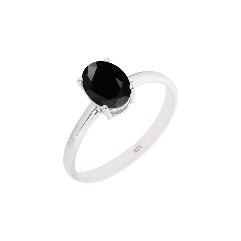 Black Onyx Stone Ring for Women - 925 Sterling Silver Promise Ring Size 10 | Elegant Jewelry Gift for Anniversary, Engagement & Special Occasions