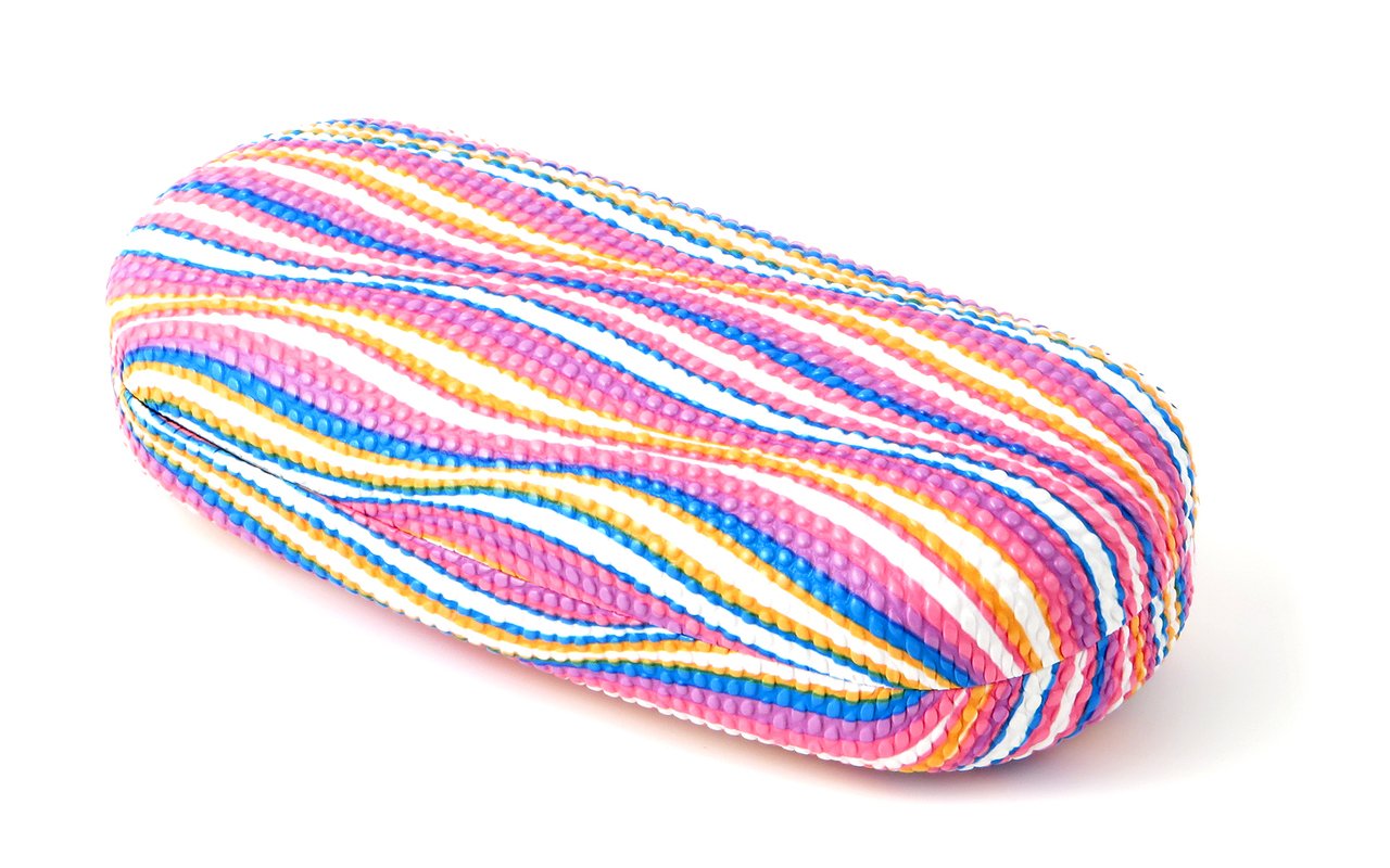 Striped Non-Slip Eyeglass Hard Case - Large Size for Most Eyewear, Sunglasses & Reading Glasses | Perfect for Travel, Work & Daily Protection
