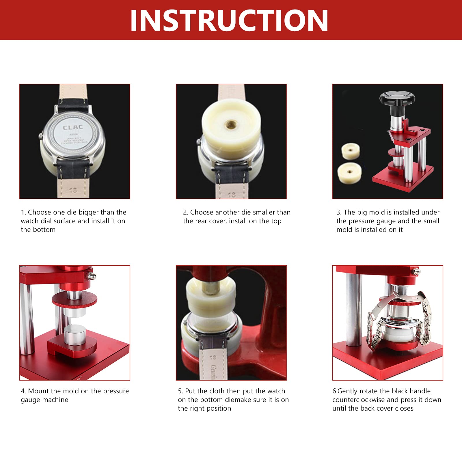20-Piece Watch Press Set for Repair - Case Cover & Back Press Tool | Watchmaking & DIY