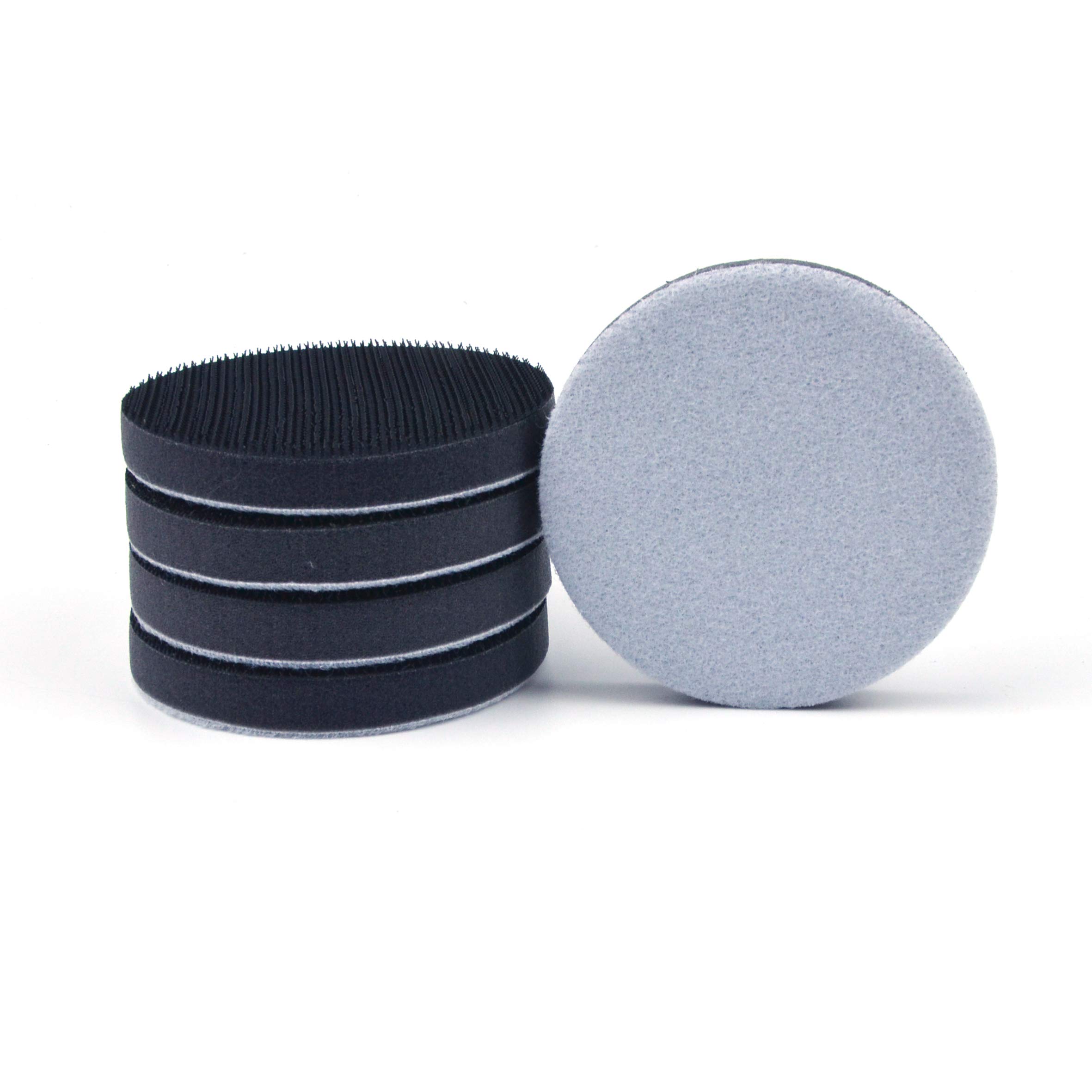 POLIWELL 5 Pack 3 Inch (75mm) Hook and Loop Foam Buffing Pads - Soft Density Interface Pads for 3