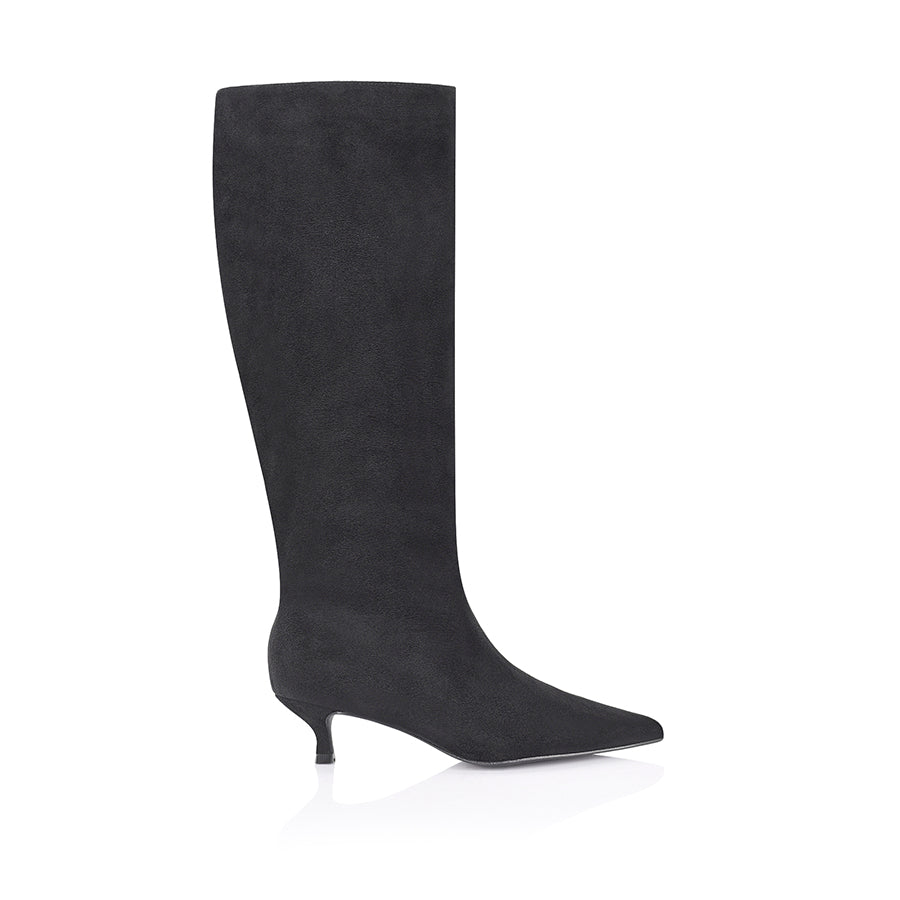 Lucila Women's Knee High Boots - Black Micro Suede - Stylish & Comfortable for Fall & Winter Fashion, Office Wear & Night Out
