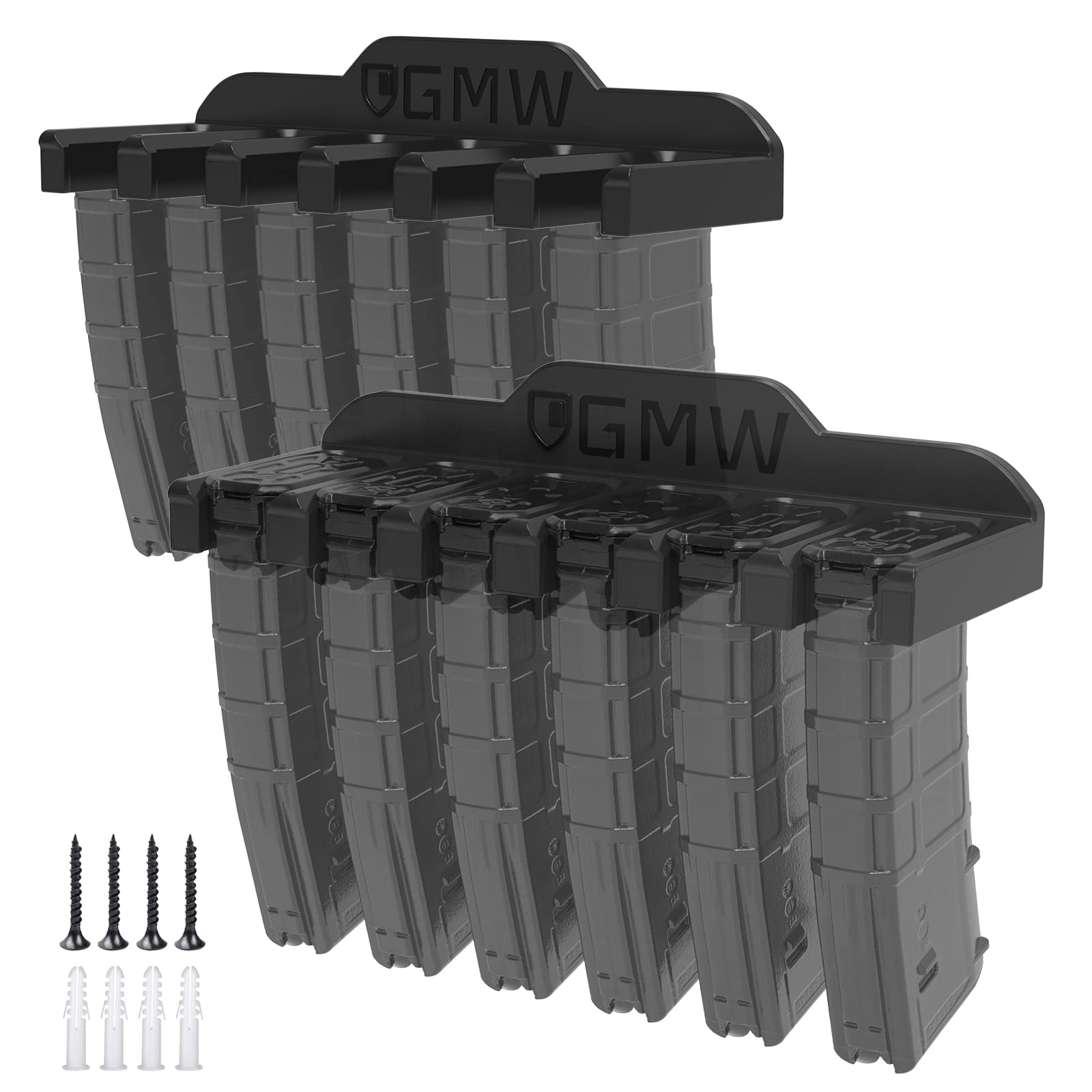 GMW PMAG Magazine Holder - AR Magnetic Mag Holder & Wall Mount for Gun Safe - Secure AR Mag Storage & Accessories for Home Defense & Range Training